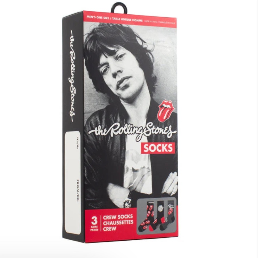 Rolling Stones Special Edition 3 Pair Crew Socks Gift Box